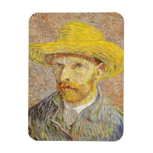 Magnet Flexible Van Gogh Autoportrait avec Casquette de paille