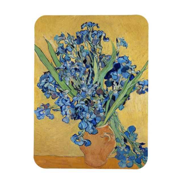 Magnet Flexible Van Gogh Irises Vase Or Mur Bleu Fleurs Art (Vertical)