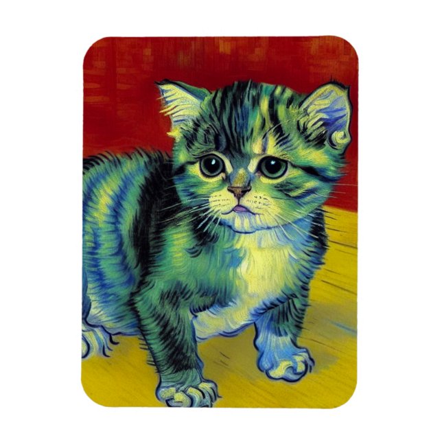 Magnet Flexible Van Gogh Tabby Cat (Vertical)