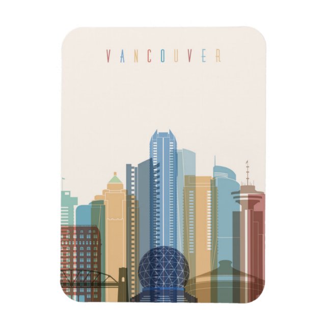 Magnet Flexible Vancouver, Canada | Ville Skyline (Vertical)