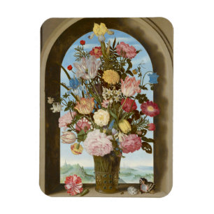 Magnet Flexible Vase des fleurs dans une fenêtre, c.1618