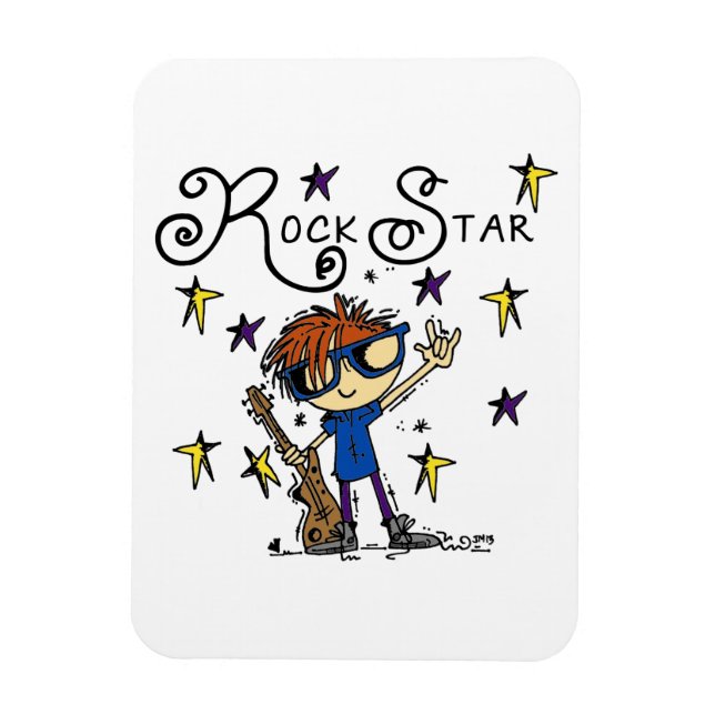 Magnet Flexible Vedette du rock rousse de garçon (Vertical)