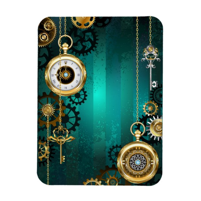 Magnet Flexible Veille bijoux Steampunk sur un Arrière - plan vert (Vertical)