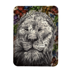 Magnet Flexible Vent sous mes ailes Art animalier Lion africain