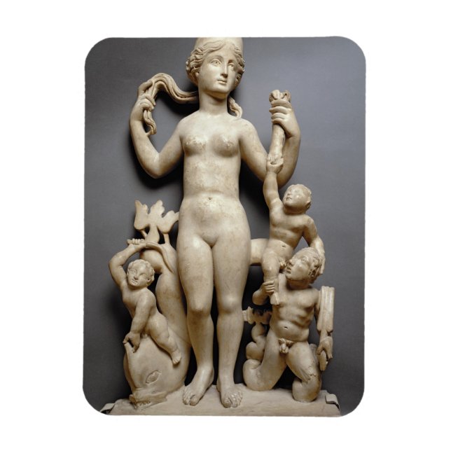 Magnet Flexible Vénus avec putti, une tribu et un dauphin, Romain, (Vertical)