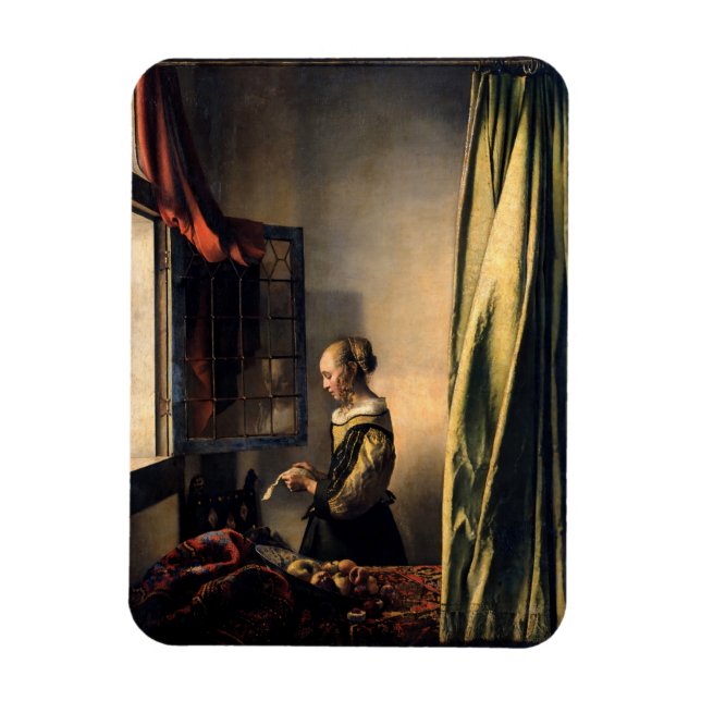 Magnet Flexible Vermeer - Fille lisant une lettre à une fenêtre ou (Vertical)