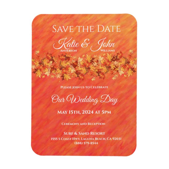 Magnet Flexible Vibes d'automne- Mariage Enregistrer la date- (Vertical)