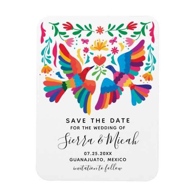 Magnet Flexible Vibrant Mexicain Inspiré Enregistrer La Date (Vertical)