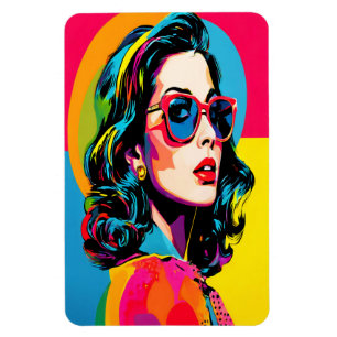 Magnet Flexible Vibrant Pop Art Femme Retro Chic Décor Mur