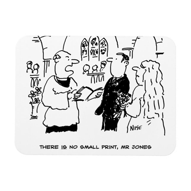 Magnet Flexible Vicaire et marié à la cérémonie de mariage (Horizontal)