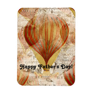 Magnet Flexible Victorian Steampunk Collage of Hot Air Balloons