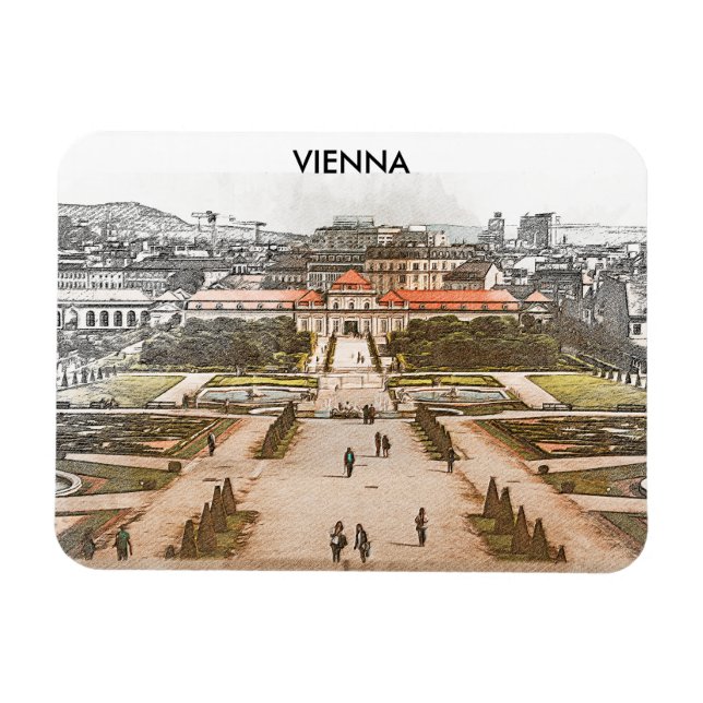 Magnet Flexible Vienne Autriche Vue panoramique historique (Horizontal)