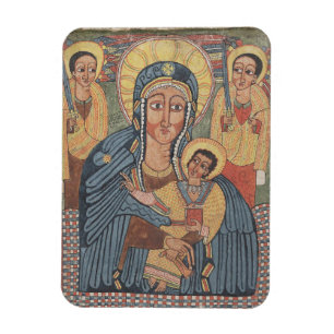 Magnet Flexible Vierge noire et enfant, Noël éthiopien