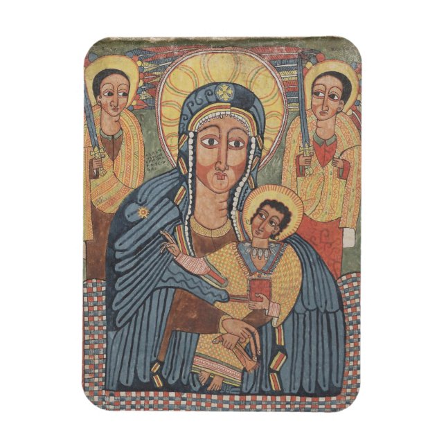 Magnet Flexible Vierge noire et enfant, Noël éthiopien (Vertical)