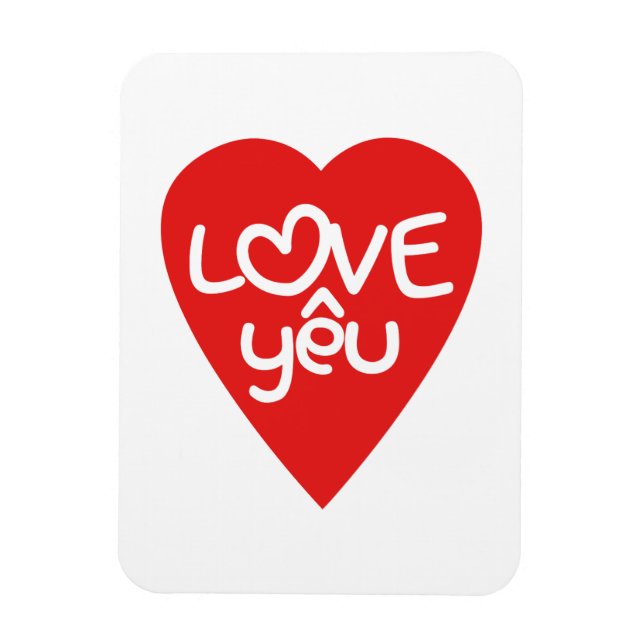 Magnet Flexible Vietnamien Valentine ♥ Love Yêu ♥ Asian Wordplay (Vertical)