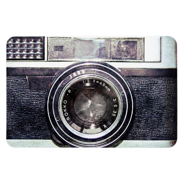 Magnet Flexible Vieux appareil photo noir (Horizontal)