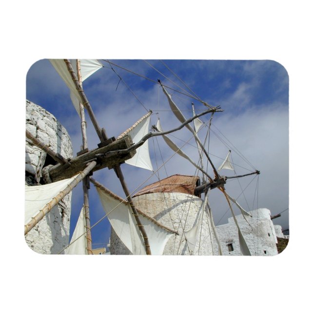 Magnet Flexible Vieux moulins à vent Olympos Karpathos, Grèce (Horizontal)