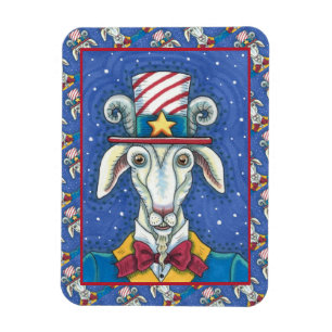 MAGNET FLEXIBLE VIEUX ONCLE DE CHÈVRE SAM, FUNNY FARM PATRIOTIC BI