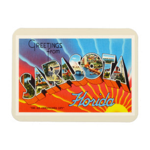 Magnet Flexible Vieux souvenir de Vintage voyage de Sarasota la