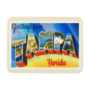 Magnet Flexible Vieux souvenir de Vintage voyage de Tampa la