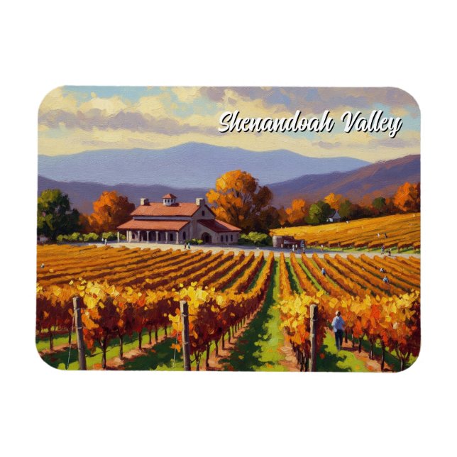 Magnet Flexible Vignoble en Virginie Shenandoah Valley Carte posta (Horizontal)