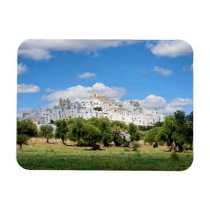 Magnet Flexible Ville blanche Ostuni, Pouilles aimant rectangulair