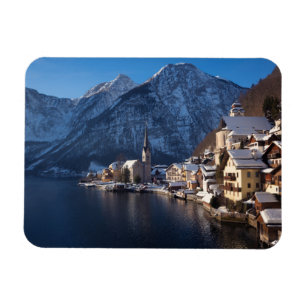 Magnet Flexible Ville de Hallstatt dans la neige en hiver