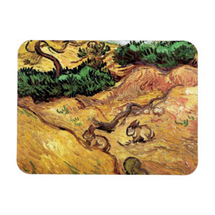 Magnet Flexible Vincent Van Gogh - Champ avec deux lapins Beaux-Ar