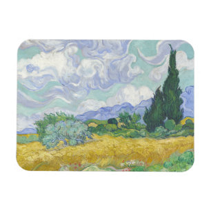 Magnet Flexible Vincent Van Gogh, Champ de blé avec cyprès