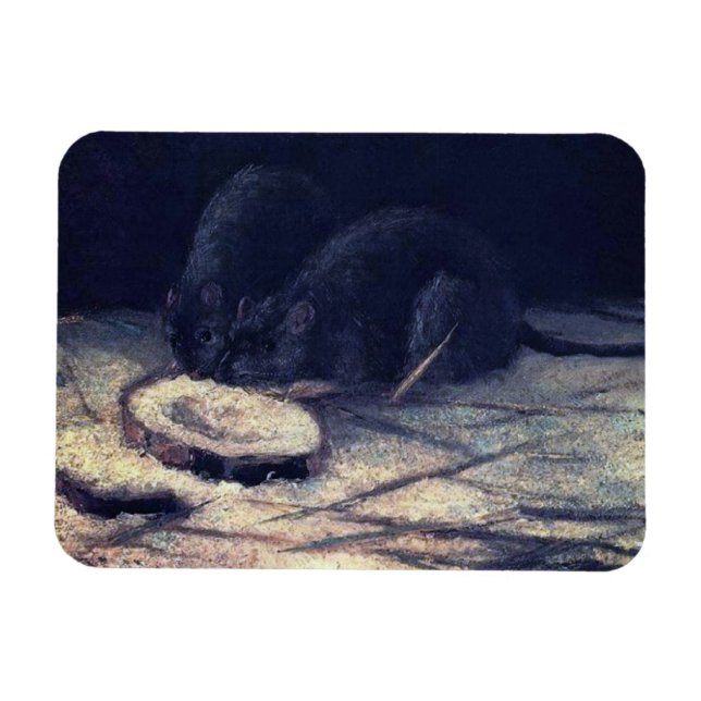 Magnet Flexible Vincent Van Gogh - Deux rats - Rat Lover Fine Art (Horizontal)