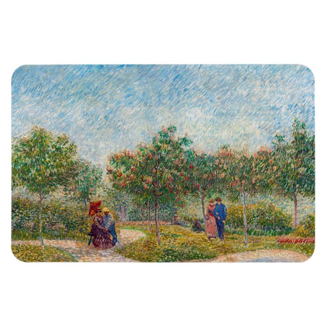 Magnet Flexible Vincent van Gogh - Jardin à Montmarte avec les ama (Horizontal)