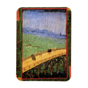 Magnet Flexible Vincent Van Gogh - Pont Dans La Pluie Art Japonais