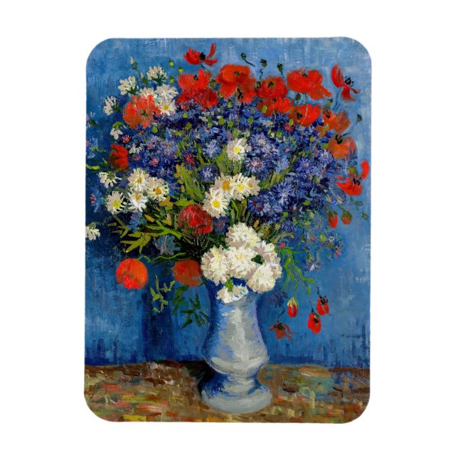 Magnet Flexible Vincent van Gogh - Vase avec Cornflowers & Poppies (Vertical)