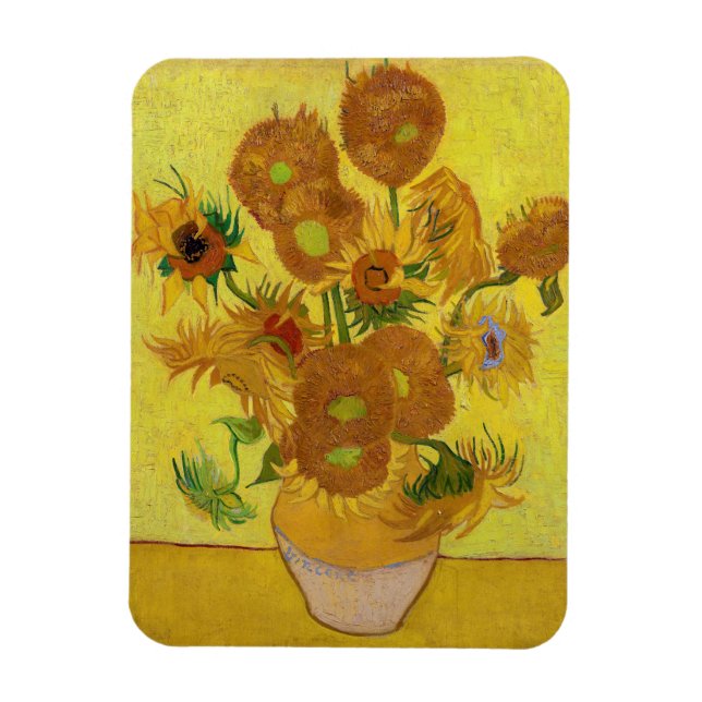 Magnet Flexible Vincent van Gogh - Vase avec quinze tournesols (Vertical)
