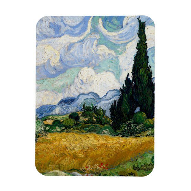 Magnet Flexible Vincent Van Gogh Wheat Field With Cypresses (Vertical)