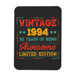 Magnet Flexible Vintage 1994 Fait en 1994 30e anniversaire 30 ans