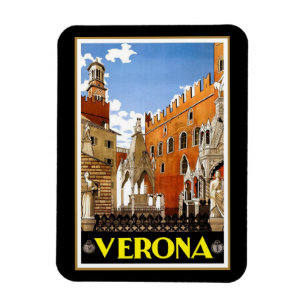 Magnet Flexible Vintage affiche de voyage, Vérone, Italie,
