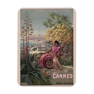 Magnet Flexible Vintage antiquité Cannes Publicité de voyage franç