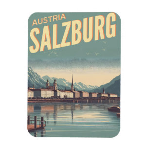 Magnet Flexible Vintage Autriche capitale salzbourg skyline