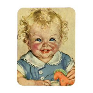 Magnet Flexible Vintage Cute Blonde Scandinavian Baby Boy or Girl