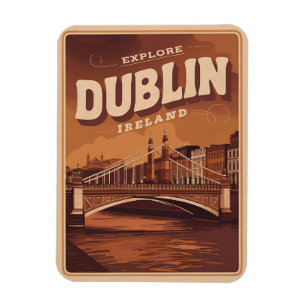 Magnet Flexible Vintage Dublin ville, Irlande république cadeaux d