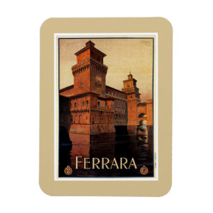 Magnet Flexible Vintage Ferrara affiche de voyage italienne