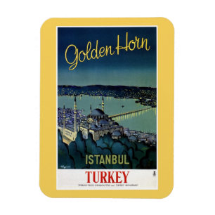 Magnet Flexible Vintage Golden Horn Istanbul Turquie voyage