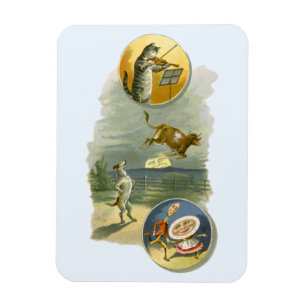 Magnet Flexible Vintage Mère Goose Nursery Rhyme Hey Diddle