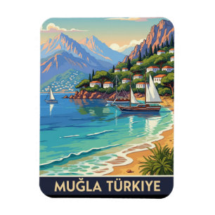 Magnet Flexible Vintage Mugla Turquie Voyage
