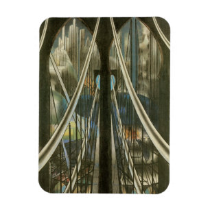 Magnet Flexible Vintage New York Architecture, Brooklyn Bridge