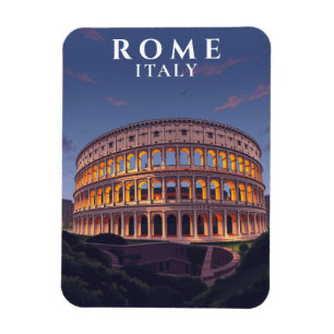 Magnet Flexible Vintage Rome Colisée Art Souvenir Italien