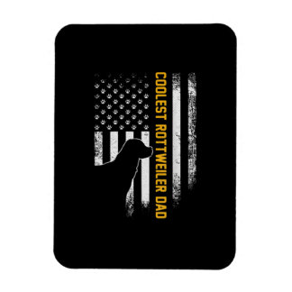 Magnet Flexible Vintage USA American Flag Coolest Rottweiler Dad