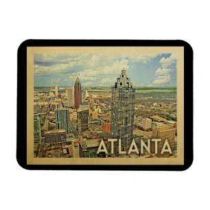Magnet Flexible Vintage voyage Atlanta Skyline Atlanta