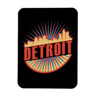 Magnet Flexible Vintage voyage de la Fierté de Detroit Michigan